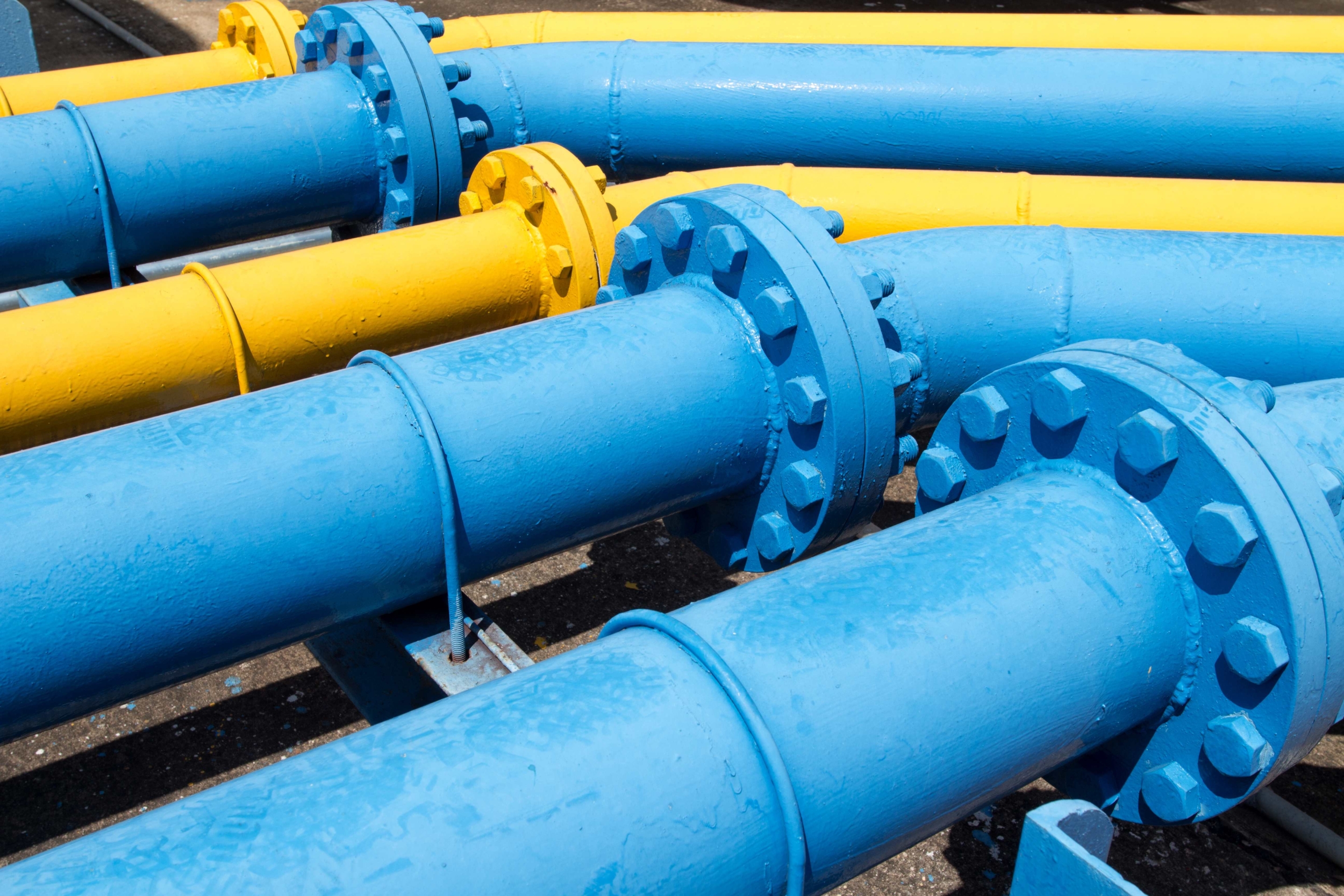 yellow and blue pipes